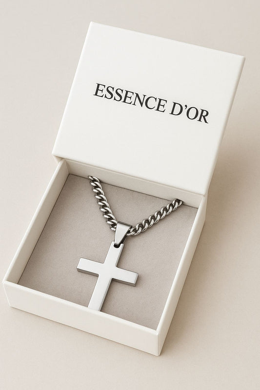 Men’s Cross Necklace in Stainless Steel